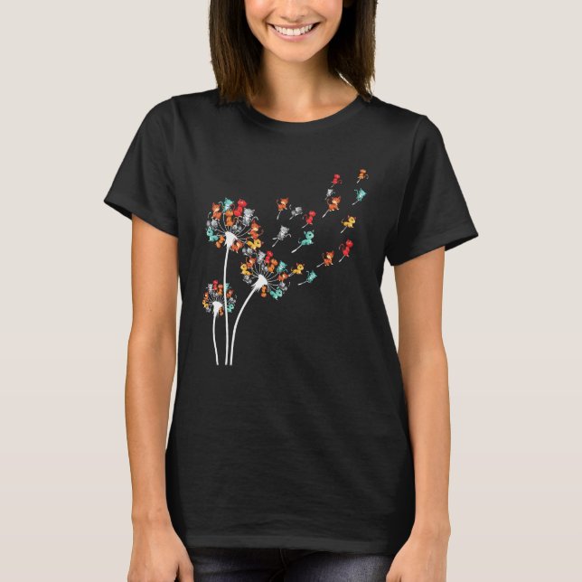T-shirt Fleurs de chats volent pissenlit (Devant)