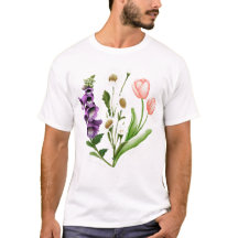 Fleurs de chemises Foxglove subtiles Floral Anti T