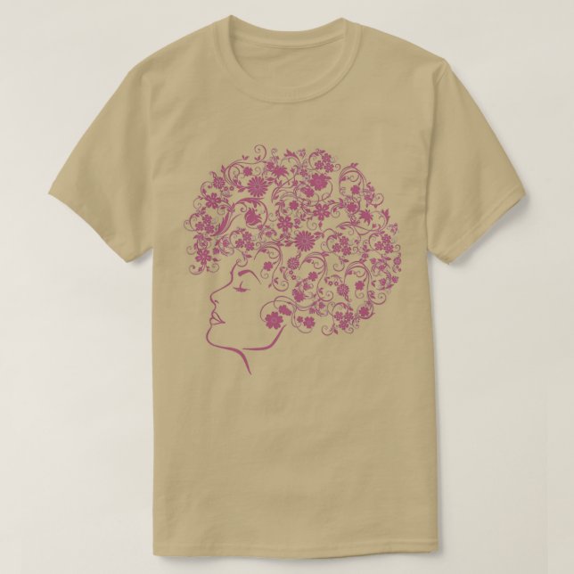 T-shirt Fleurs De Cheveux Courtes Parce Que La Nature Est  (Design devant)
