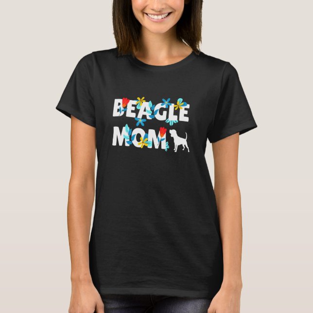T-shirt Fleurs de Chien Floral beagles (Devant)