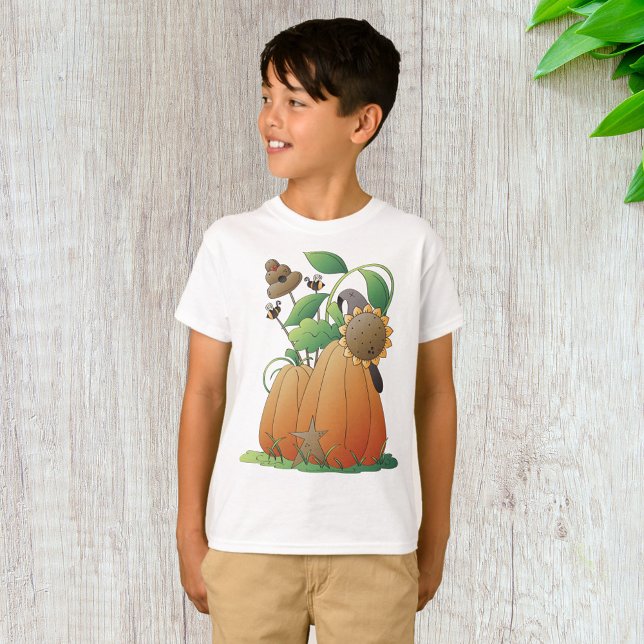 T-shirt Fleurs de citrouille et abeilles (Créateur téléchargé)