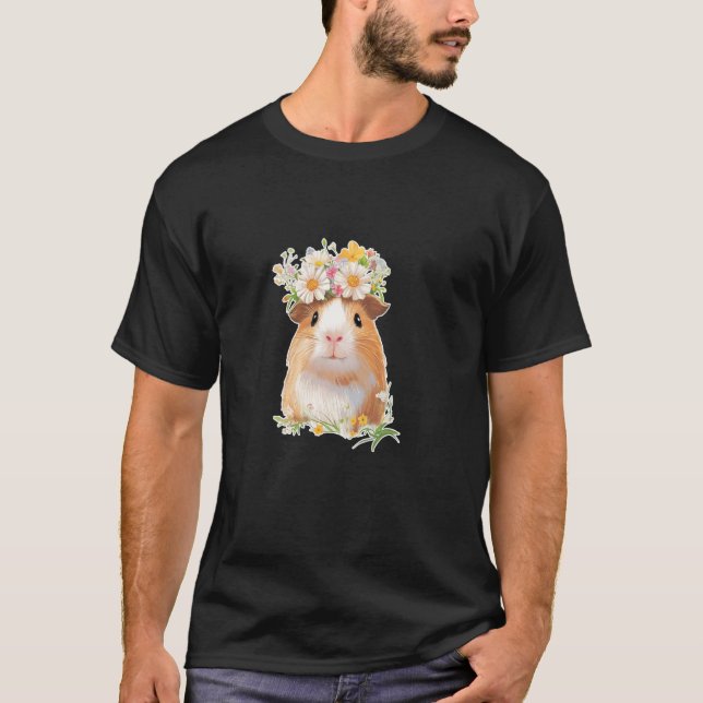 T-shirt Fleurs de cobaye Animaux mignons Cobaye (Devant)