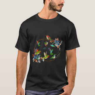 T-shirt Fleurs de colibri de la nature florale Colibri