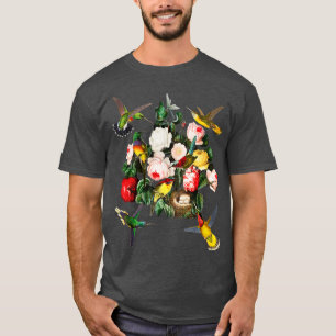 T-shirt Fleurs de colibriHummingbird Lover cadeau Hummingb