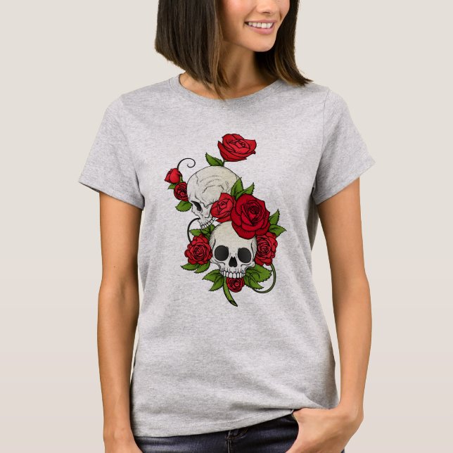T-shirt fleurs de crâne (Devant)
