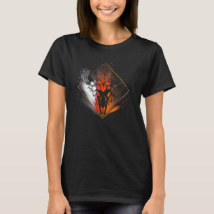 T-shirt Fleurs de crâne de vache Boho Diamant Blanc Rouge