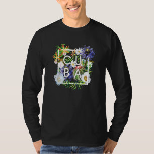 T-shirt Fleurs De Cuba Word Art Cubain Pride