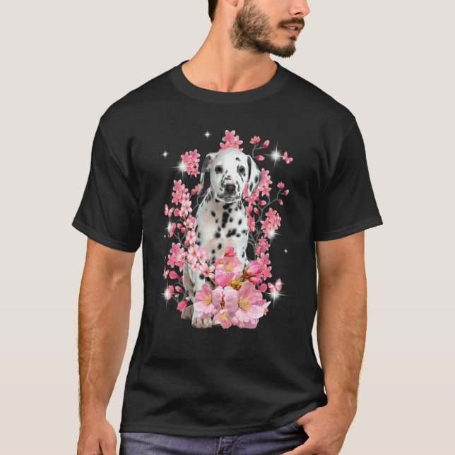 T-shirt Fleurs de fleurs de cerisier dalmate (Devant)