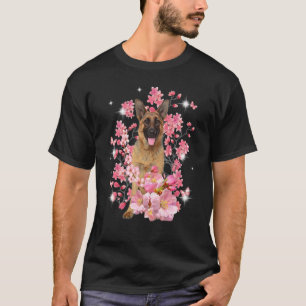 T-shirt Fleurs de fleurs de cerisiers bergers allemands