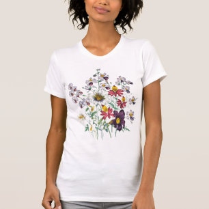 T-shirt Fleurs de fringes et Fleurs de trompette de velour