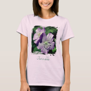 T-shirt Fleurs de géranium violettes personnalisées 