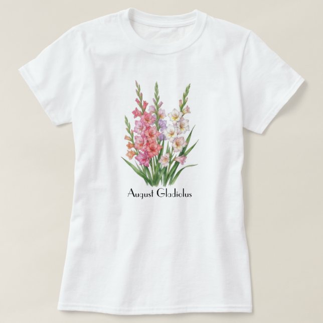 T-Shirt Fleurs de Glaïeul d'Août (Design devant)