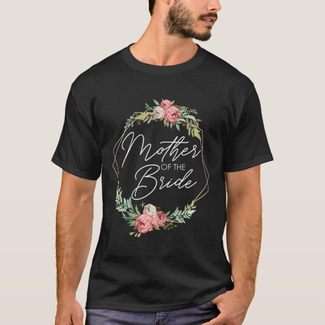 T-shirt Fleurs de la mère de la mariée Mariée et marié Wed (Devant)