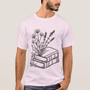 T-shirt Fleurs de l'Académie Sombre poussant des livres Li