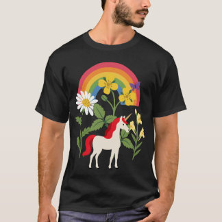 T-shirt Fleurs de licorne Enfants Imaginaire Marguerite