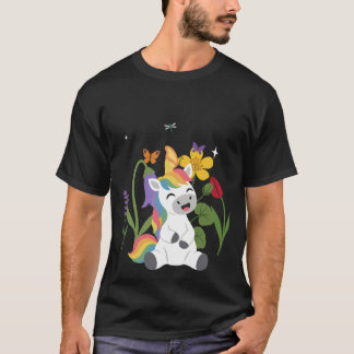 T-shirt Fleurs de licorne Enfants Imaginatifs Libellule