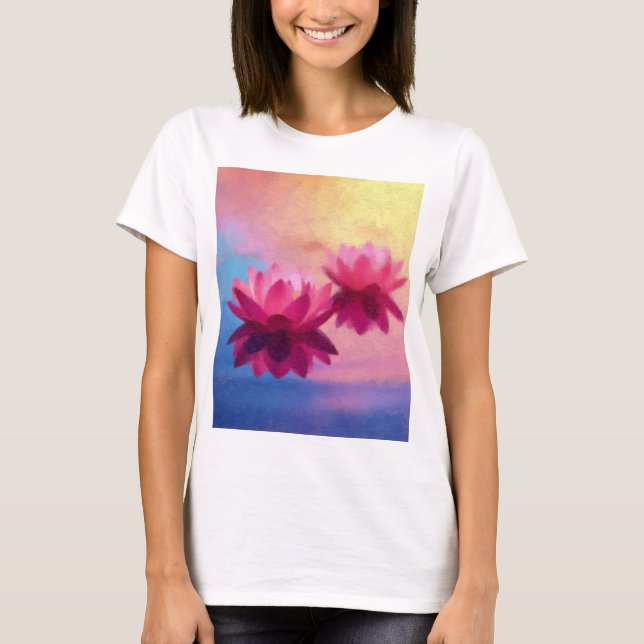 T-shirt Fleurs de Lotus Abstraites vibrantes (Devant)