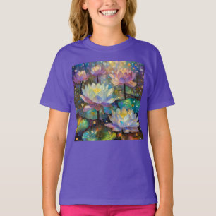 T-shirt Fleurs de lotus délicates s'épanouissant dans la n