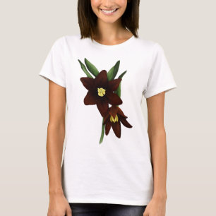 T-shirt Fleurs de Lys au chocolat illustrées
