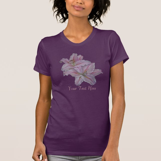 T-shirt fleurs de lys rose design floral (Devant)