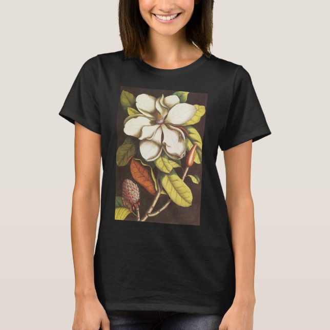 T-shirt Fleurs de magnolia vintage avec graines (Devant)