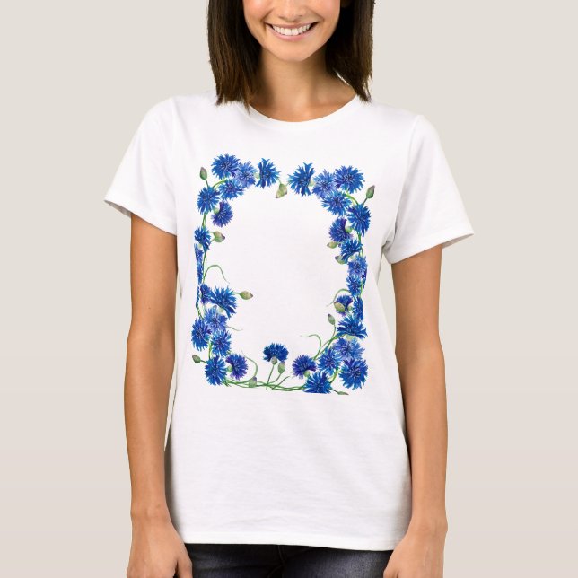 T-shirt Fleurs de maïs mignonnes aquarelles (Devant)