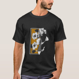 T-shirt Fleurs de motif floral vintage Pêcheur d'aquarium 