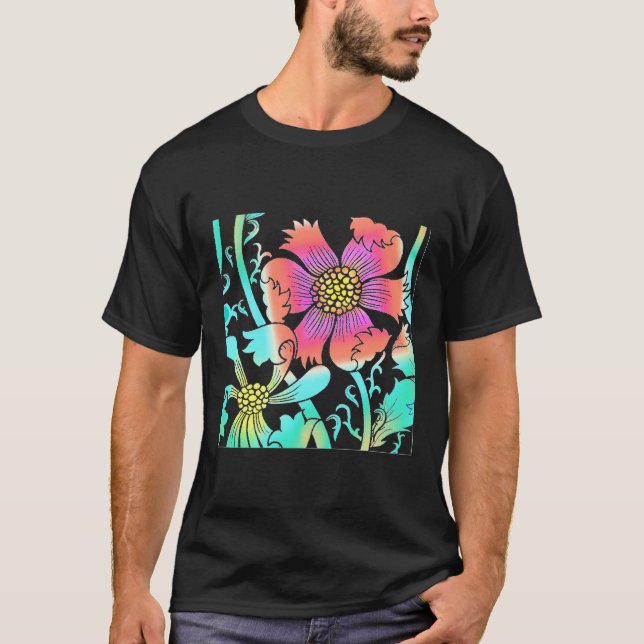 T-shirt Fleurs de néon (Devant)
