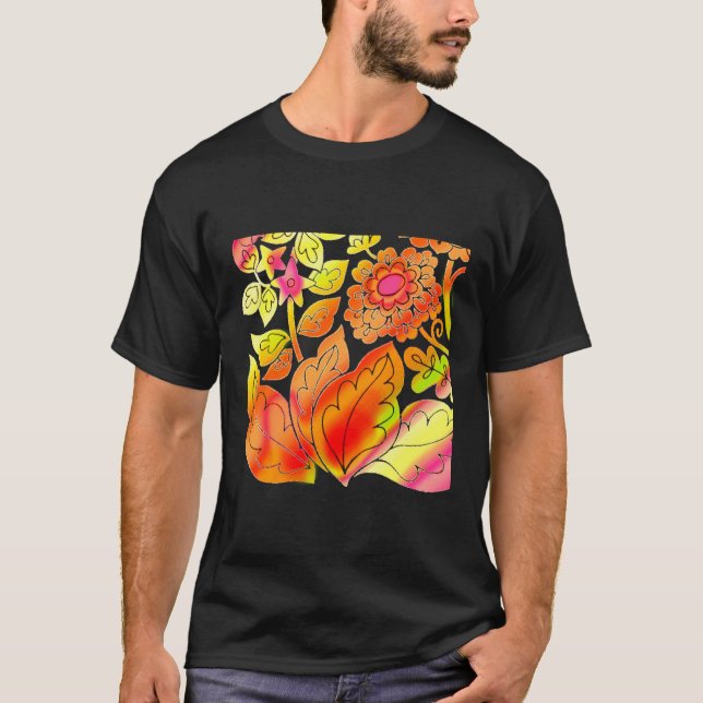 T-shirt Fleurs de néon (Devant)