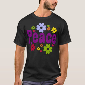 T-shirt Fleurs de paix vintage rétro