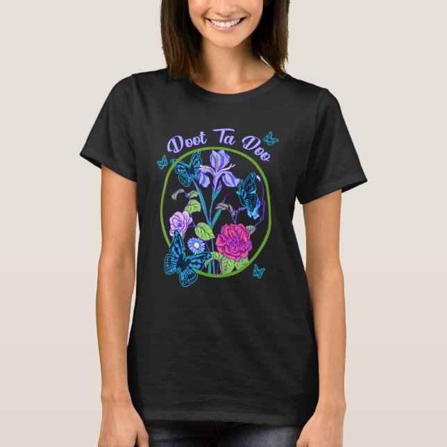 T-shirt Fleurs de papillons Doot Ta Do (Devant)
