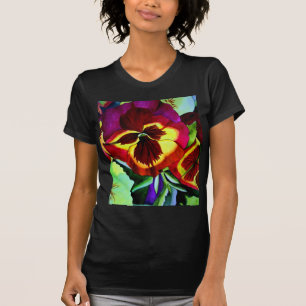 T-shirt Fleurs de pensée aquarelle peinture originale