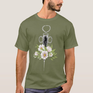 T-shirt Fleurs de phlébotomie par injection de la vie