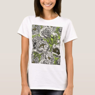 T-shirt Fleurs de pivoines et moisissures