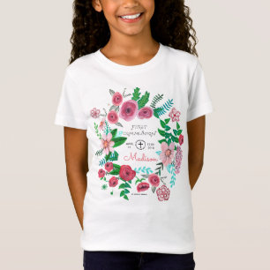 T-Shirt Fleurs de première communion pour enfants   T-shir