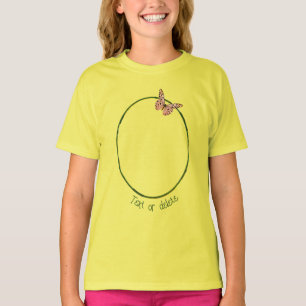 T-shirt Fleurs De Primrose Jaune Et Papillon Personnalisé