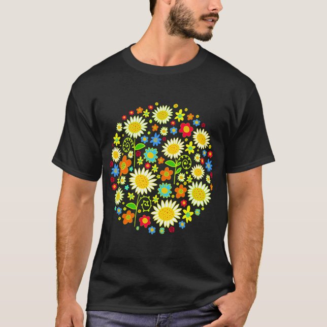T-shirt Fleurs de printemps - Customisées (Devant)
