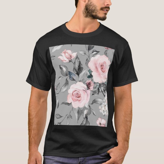 T-shirt Fleurs de printemps Feuille main tiré (Devant)