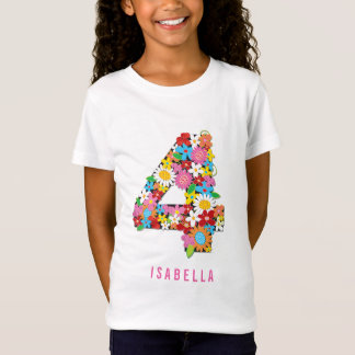 T-Shirt Fleurs de printemps Jardin Quatre Fille 4e fête d'