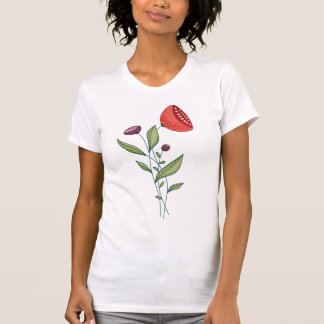 T-shirt Fleurs de printemps minimaliste ligne botanique Ar