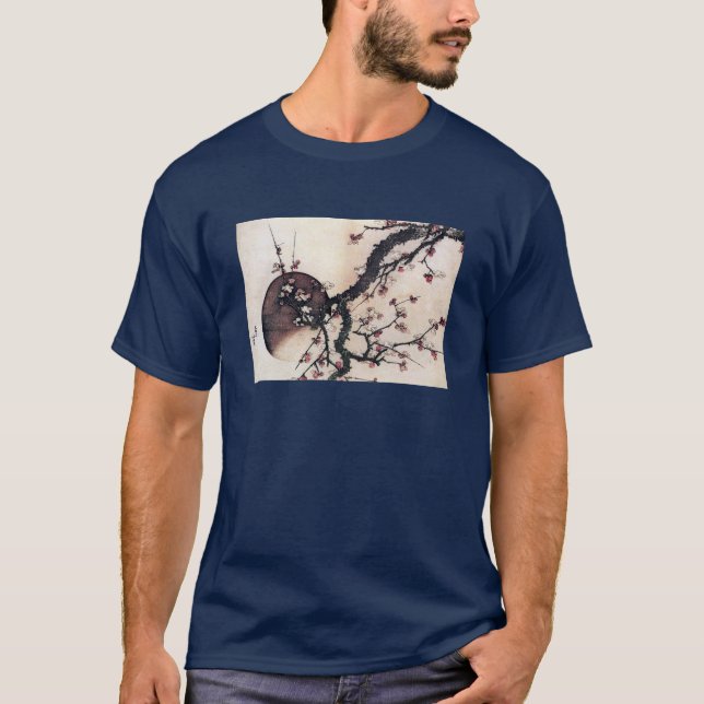 T-shirt Fleurs de prune et la lune, Hokusai (Devant)