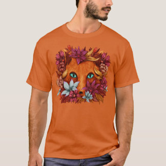 T-shirt Fleurs de renard à main