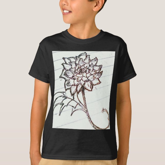 T-shirt fleurs de roses blanches (Devant)
