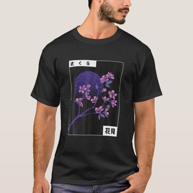 T-shirt Fleurs de Sakura pourpre Fleur de cerisier japonai (Devant)