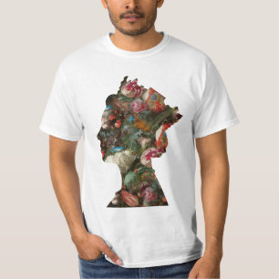 T-shirt Fleurs de silhouette de la reine Elizabeth II