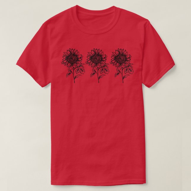 T-shirt Fleurs de soleil Fleurs de soleil esthétiques Flor (Design devant)