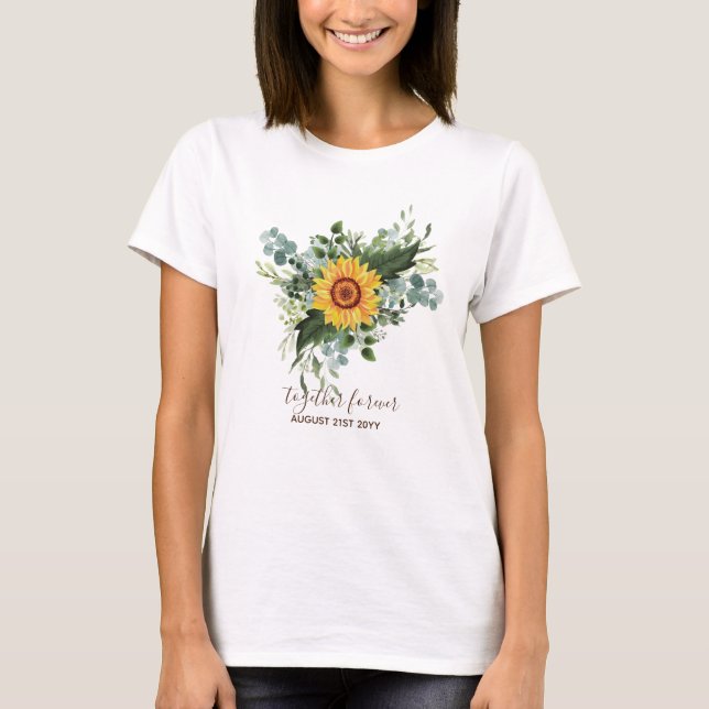 T-shirt Fleurs de soleil rustiques Eucalyptus Leaf (Devant)