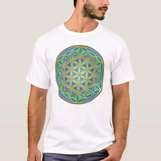 T-shirt FLEURS DE VIE - Géométrie Sacrée Design 1 (Devant)