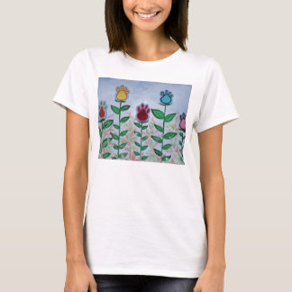T-shirt Fleurs d'empreinte de patte