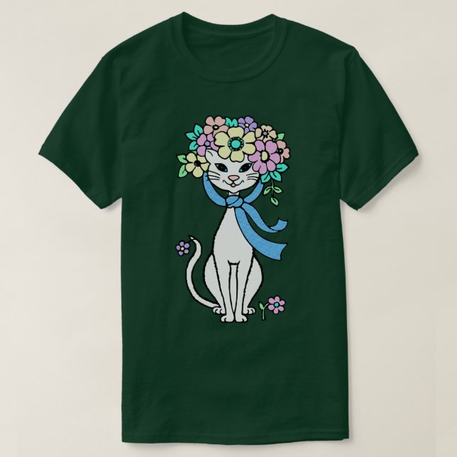 T-shirt Fleurs d'été printemps chat printemps printemps ét (Design devant)